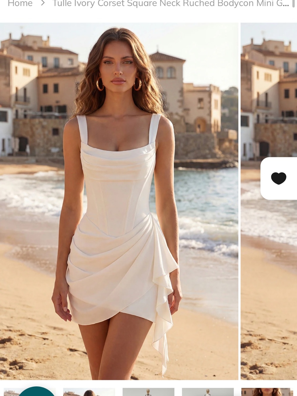 White Corset Ruched Mini Dress